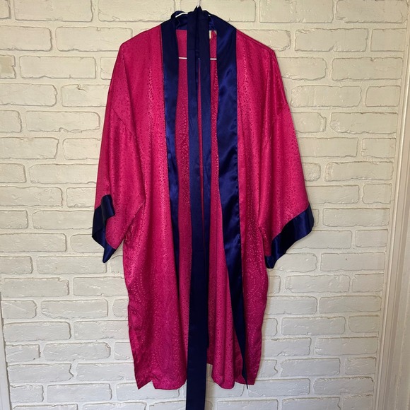 Vintage Victoria's Secret Gold Label Pink Purple Dressing Robe One Size‎ - Picture 2 of 6